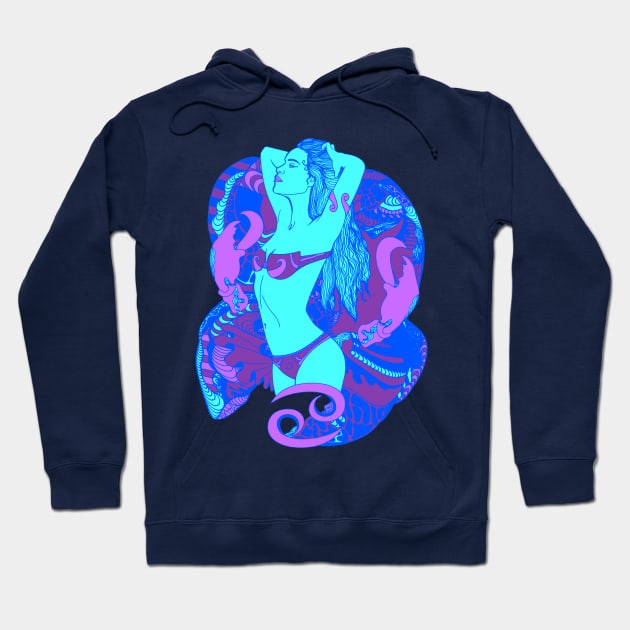 Blue Cancer Beauty Hoodie by kenallouis